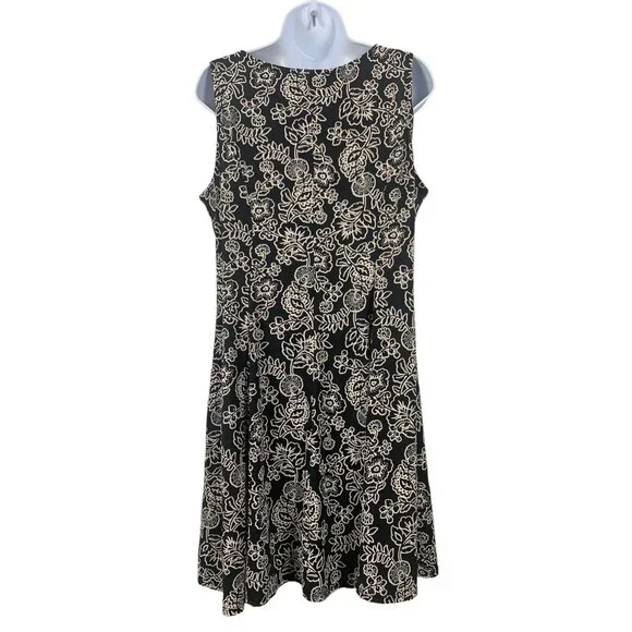 Perceptions Floral Print Sleeveless Stretch A-Line Dress Size Petite Medium - Picture 3 of 10